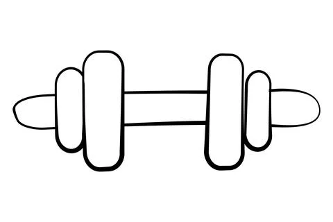 Dumbbell, simple vector hand draw sketch 스톡 일러스트