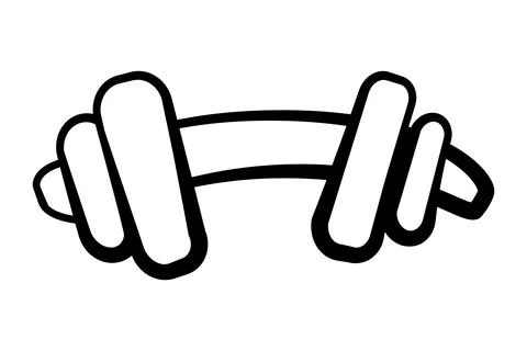 Dumbbell, simple vector hand draw sketch Stock Illustration