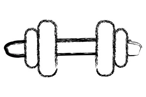 Dumbbell, simple vector hand draw sketch 스톡 일러스트