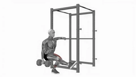 Dumbbell Single Leg Squat with Support (pistol) fitness exercise workout animati Video stock 243989790