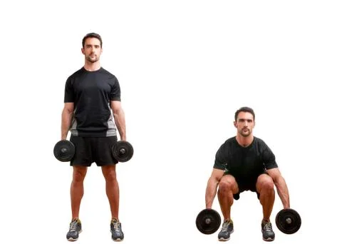 Dumbbell squat Stock Photos