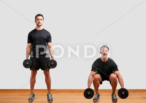 Dumbbell squat Stock Photos