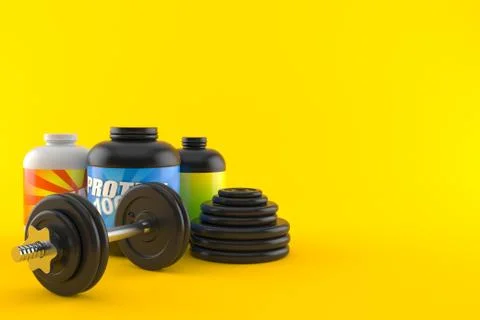 Dumbbell with supplements Illustrazione stock
