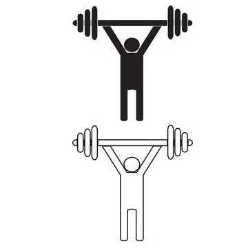 Dumbbell training icon on white background. Weightlifting sign. flat style. Illustrazione stock