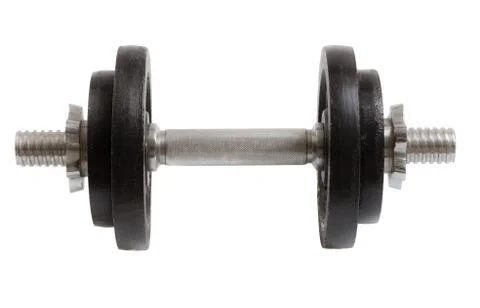 Dumbbell with two weights isolated as cut Stock Photos