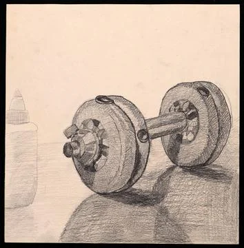 Dumbbell Weight Drawing Stock Photos
