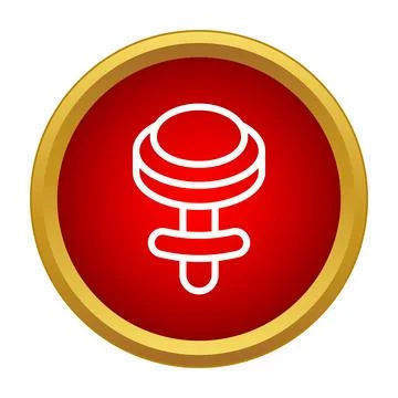 Dumbbell weight lifting gym exercise icon Stock Illustration