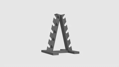 Dumbbell Weight Rack Rotating on a Transparent Background. Seamless Loop. 4K Stock Footage 311798973