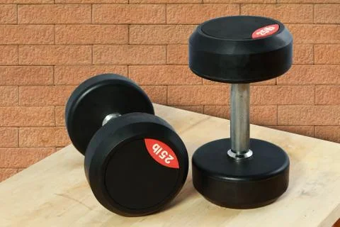 Dumbbell for weight training - include two path Stock Photos