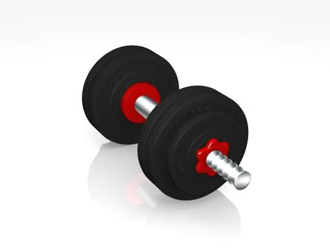 Dumbbell on white background. Stock Illustration