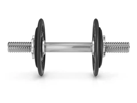 Dumbbell on white Stock Illustration