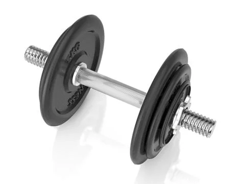 Dumbbell on white Stock Illustration