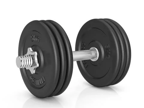 Dumbbell on white Stock Illustration
