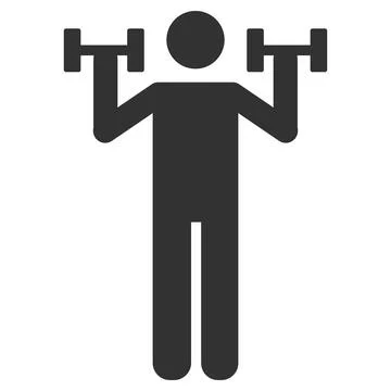 Dumbbell workout vector sign. Stock Illustration