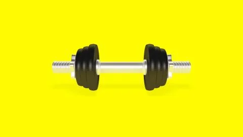 Dumbbell on a yellow background Illustration