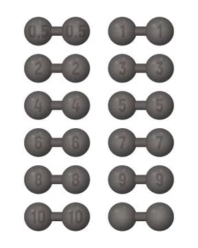 Dumbbells of different weight. Illustrazione stock