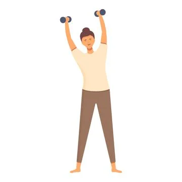 Dumbbells exercise icon cartoon vector. Massage therapy Stock Illustration