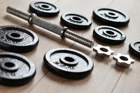 Dumbbells for exercise. Stock Photos