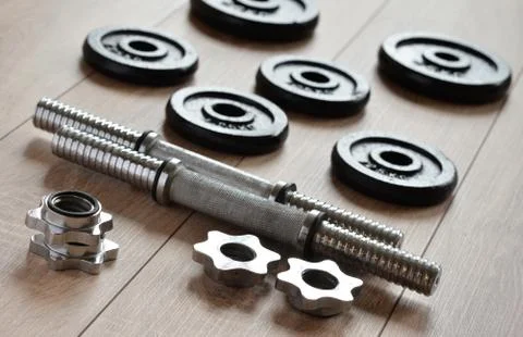 Dumbbells for exercise. Stock Photos