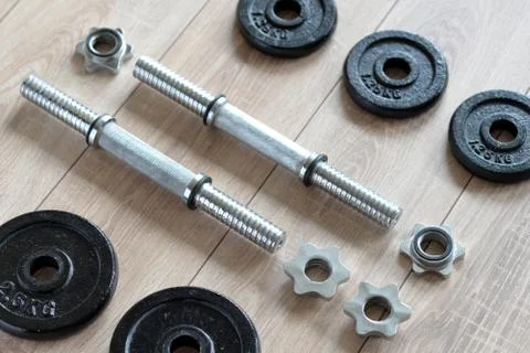 Dumbbells for exercise. Stock Photos