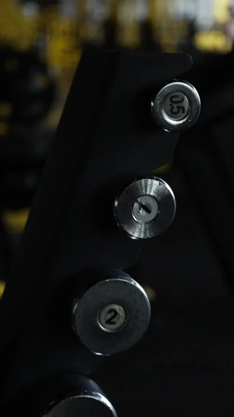 Dumbbells in Gym Close-Up View Stock Footage 304921581