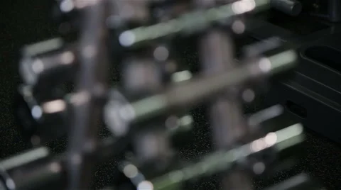 Dumbbells in the gym Stock Footage 66334609
