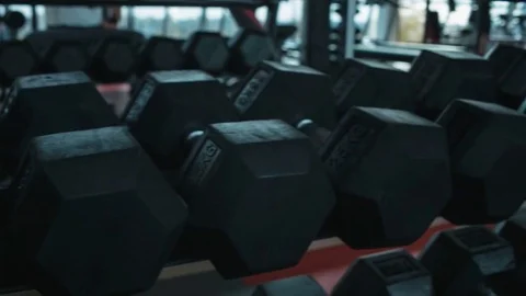 Dumbbells in Gym Video stock 82327485