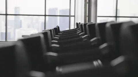 Dumbbells in the Gym Video stock 86294035