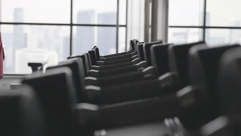 Dumbbells in the Gym Video stock 86294145