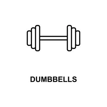 Dumbbells icon. Element of measuring instruments icon with name for mobile Ilustración de archivo