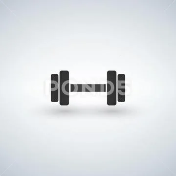 Dumbbells icon. Fitness sport symbol. Gym workout equipment. Circle buttons  w ~ Clip Art #83738851