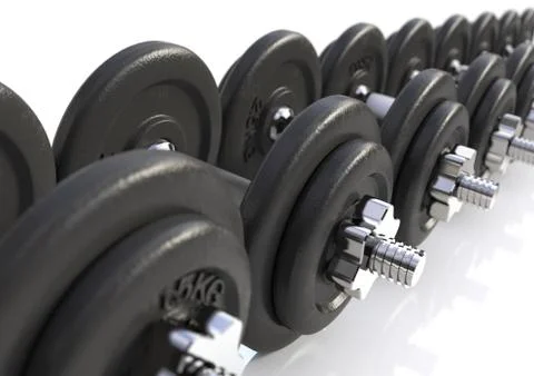 Dumbbells isolated on white background Stock Illustration