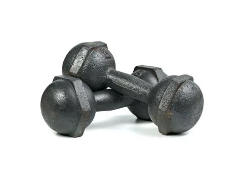 Dumbbells isolated on white background Stock Photos