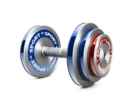 Dumbbells over white background. 3d Illustration Stock Illustration