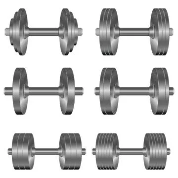 Dumbbells set vector design illustration isolated on white background Stock Illustration