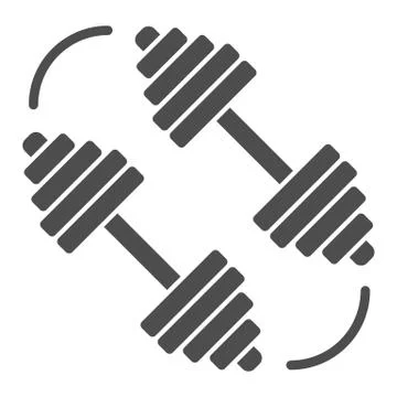 Dumbbells solid icon, Gym concept, barbell sign on white background, Sports 스톡 일러스트