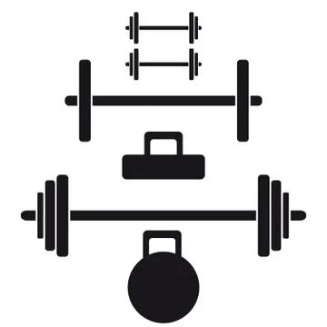 Dumbbells on white background Stock Illustration