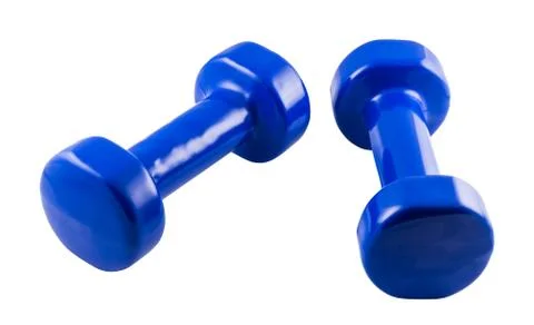 Dumbbells on White Background Stock Photos