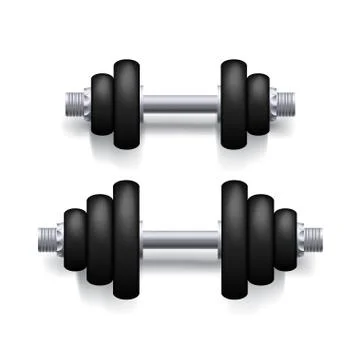Dumbbells on white Stock Illustration