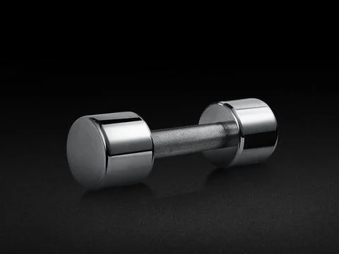Dumbell on Black background Stock Photos