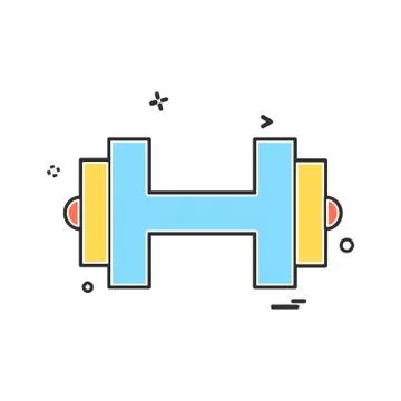 Dumbell icon design vector Stock Illustration