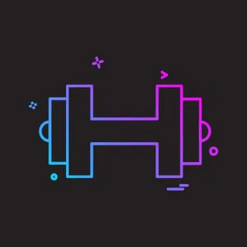Dumbell icon design vector Stock Illustration
