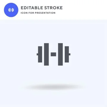 Dumbell icon vector, filled flat sign, solid pictogram isolated on white, log 스톡 일러스트