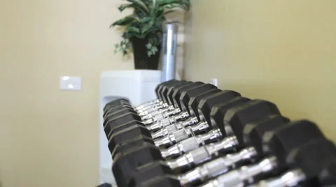 Dumbell Rack Stock Footage 947668