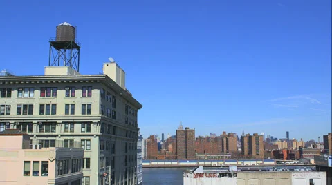 DUMBO and Manhattan. Old Brooklyn Waterfront. Video stock 36807697