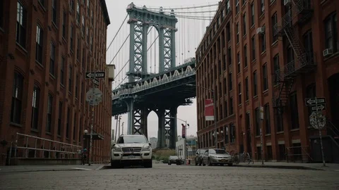 Dumbo Brooklyn Social Distancing Stock Footage 128129479