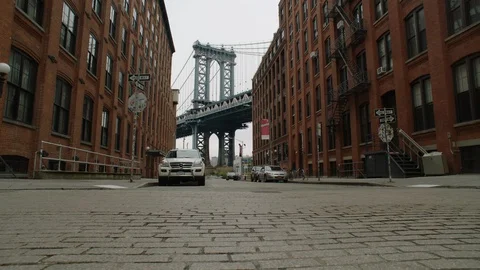 DUMBO Empty Due To Covid-19 Pandemic Stock Footage 128127396