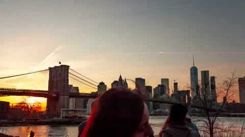 Dumbo Sunset Stock Footage 60954414
