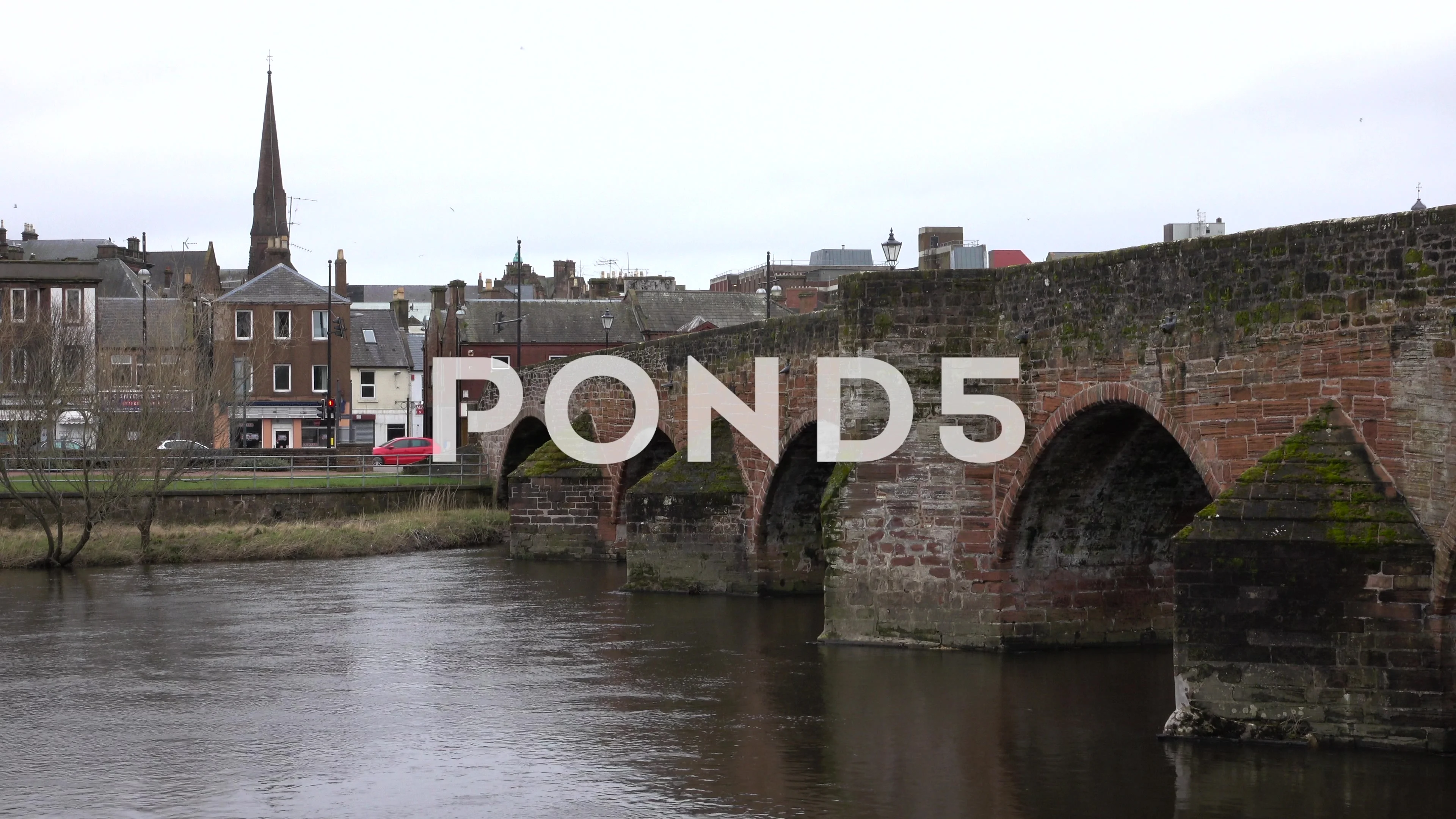 Dumfries Scotland Arch Bridge Over River Stock Video Pond5