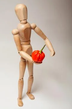 Dummy and red pepper Stock Photos